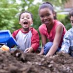 kids playing in dirt